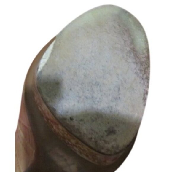 Tory Burch Tan Brown Croc Embossed Italian Leather Platform Pumps Heels size 8.5 - Picture 11 of 12